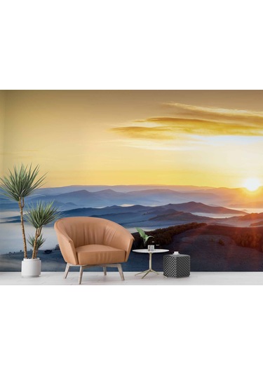 Dağ Gündoğumu Manzaralı Duvar Kağıdı Baskı