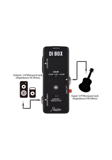 Rowin Di Kutusu Gitar Pedalı Mini Efekt Pedalı Di Kutusu Siyah