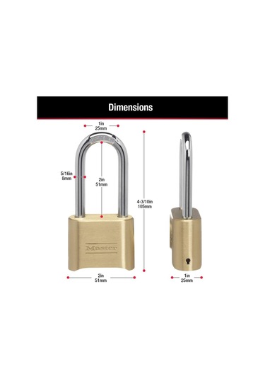 Master Lock 175lh Kendi Şifreli Kilidiniz Pirinç Kaplama 5,4 Cm A