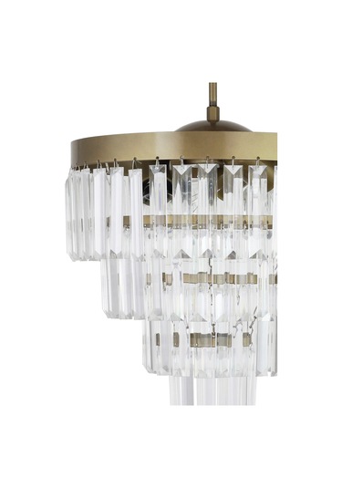 Avizemoda Linsa 35 Cm'Lik Kristal Cam Taşlı Lüks Avize - (Eskitme Renk)