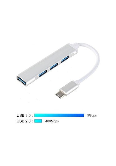 Primex Px Typ4 Macbook/Asus/Hp/Lenovo 4 Port Type C Usb3.0 Çoklay