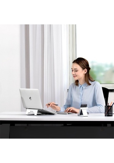 Ebitda Upergo Alüminyum Macbook Uyumlu Notebook İpad Düz Soğutma Tabanı - Gümüş
