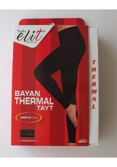 Kadın Siyah Termal Tayt Termal Siyah