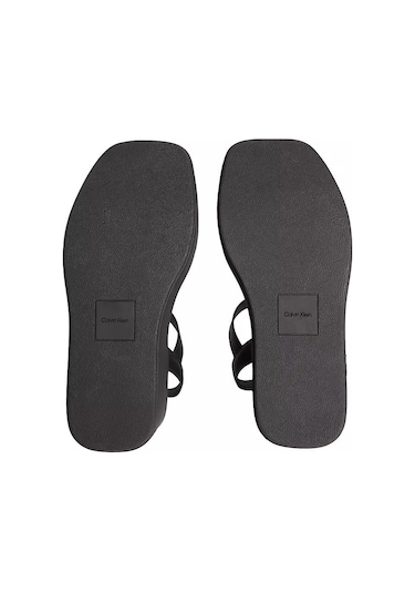 Calvin Klein Kadın Wedge Bantlı Deri Sandalet-14756 Siyah