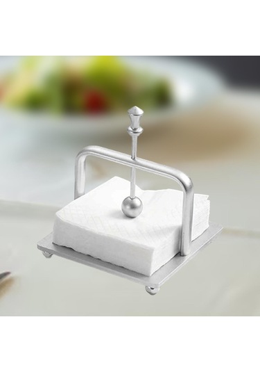 Homyl Peçetelik Metal Dekoratif İçecek Peçete Kutusu Yemek Gümüş