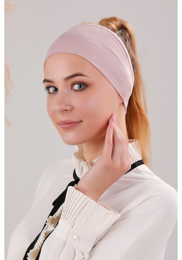 Sihirli Yapışkanlı Kaymayan Bandana Spor Bone Pudra Pudra
