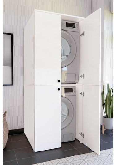 Çamaşir-Kurutma Makine Dolabi Beyaz Dlp003 Çok Renkli