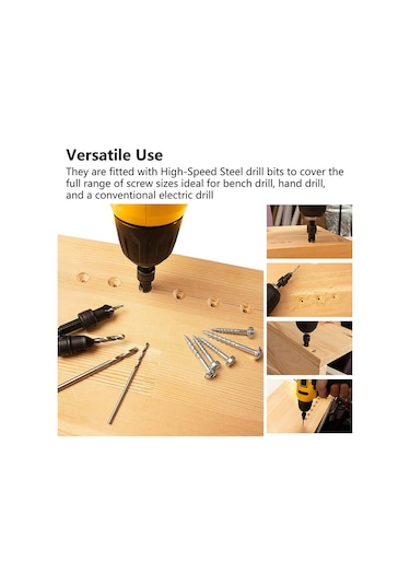 Parça 3/8-inç 82 Pahlı Matkap Ucu, Lavabo Deliği Delme Alet Takımı