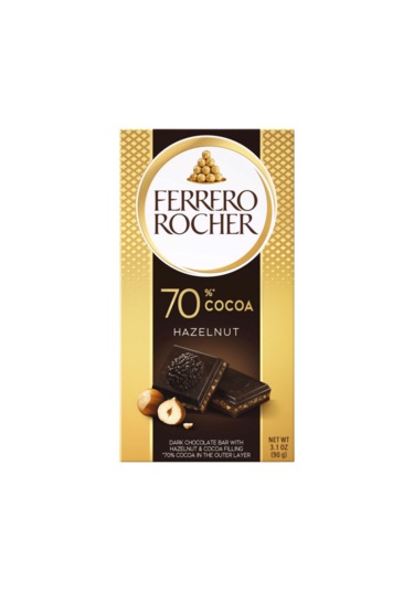 Ferrero Rocher Dark Chocolate Bar With 70% Cacao & Hazelnut 90g