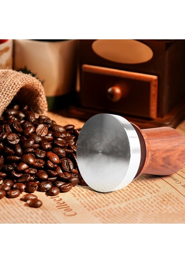 Springsun Şık Ahşap Ve Paslanmaz Çelik Kahve Presi - 58mm Ebat, Zengin Espresso İçin Mükemmel Basınç Siyah