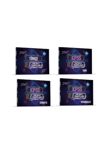 KPSS Tüm Sınavlar İçin Türkçe Tarih Coğrafya Vatandaşlık Cep Bilgi Kartları Seti KR Akademi