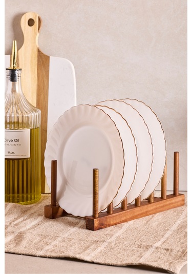 Akasya 6 Bölmeli Tabaklık Kahverengı Kahverengi