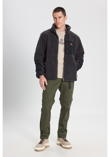 Wrangler All Terrain Gear Relaxed Fit Geniş Kesim Antrasit Sherpa Ceket W232218003 Antrasit