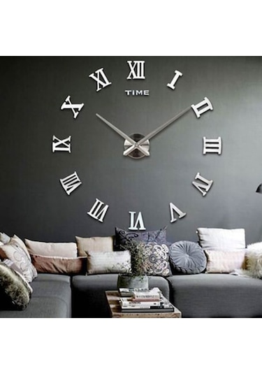 Dekoratif 3D Duvar Saati Roma Rakamlı Model (446720408)