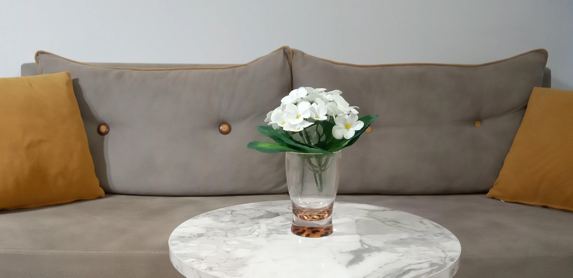 2 Adet Vazo Dahil,vazoda Çiçek,beyaz Yapay Çiçek,vazo Dekoratif Leopar 6x6x16cm Çok Renkli