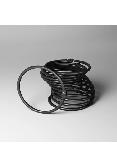 Iddıs Banyo İçin Metal Perde Halkaları, 12 Adet 340596352 Siyah