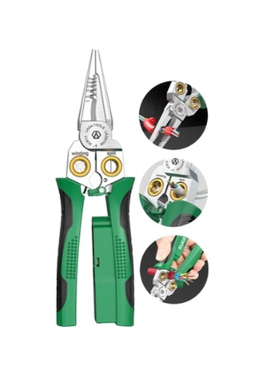Çok İşlevli 8'i 1 Arada Paslanmaz Çelik Pense, Elektrikçi Özel Tel Kesme Tel Sıyırma Pensesi