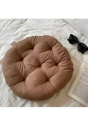 Trendooze Morandi Renkli Basit Yuvarlak Minder, Kahverengi Kahve Rengi Kahve Rengi