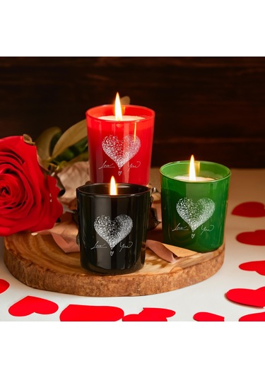 Selka Home Amor Cam Bardak Mum 3 x 110 G