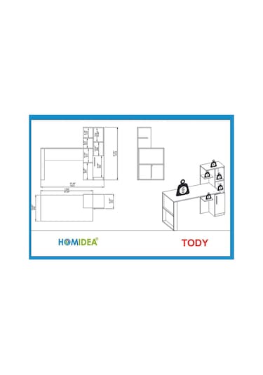 Tody Çalışma Masası - Beyaz Kemençe Beyaz - Kemençe
