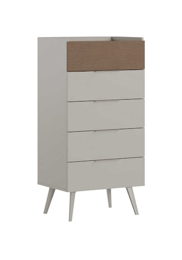 Milano 5 Çekmeceli Şifonyer - Vizon/zebra 60x121x44 Cm