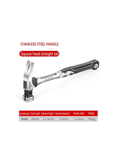 Shineyee 10oz Kare Uçlu Paslanmaz Çelik Saplı Çift Fonksiyonlu Çekiç - Manyetik Uçlu, Dayanıklı Ve Konforlu Tutuş