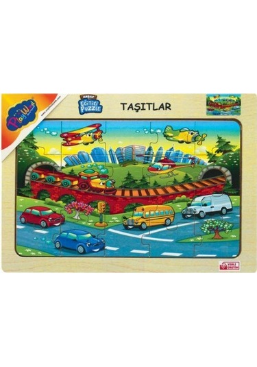 Playwood Ahşap Puzzle 20 Parça Taşıtlar