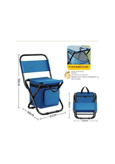 Jian Fan Taşın Dışmekan Katlanır Sandalye Üç Birdir Aradaşez Uzun Mavi Mavi