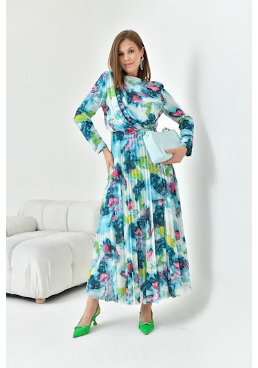 Ftz Women Kadın Desenli Elbise Mint 30842-Mint