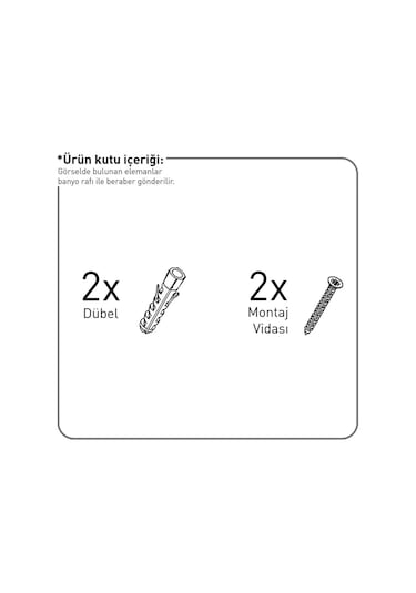 Banyo Köşe Rafı Tek Katlı Şampuanlık Vidalı + Vakumlu Tuvalet Kağıtlık Krom