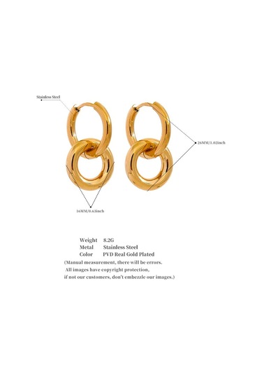 Gümüş Eetit Paslanmaz Çelik Yuvarlak Hollow Damla Halka Küpe Charm Metal 18k Pvd Kaplama Su Geçirmez Yüksek Kalite Günlük Takı 2023 Hediye Gümüş