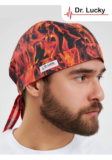 Dr. Lucky Pamuklu Tıbbi Bandana Ateş 383515402