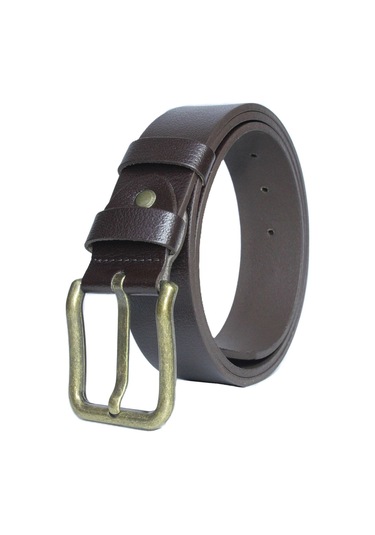 2'li Hakiki Manda Derisi Antik Sarı Tokalı Erkek Kemeri 4cm Çok Renkli