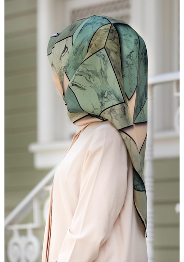 Twill İpek Eşarp Mint Yeşili / Haki  (17548)