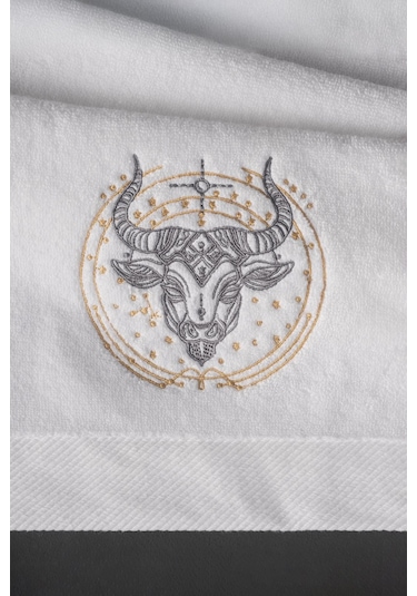 Varol %100 Microcotton Üst Kalite Havlu Seti Burç Nakışlı Boğa-standart Boğa Diğer