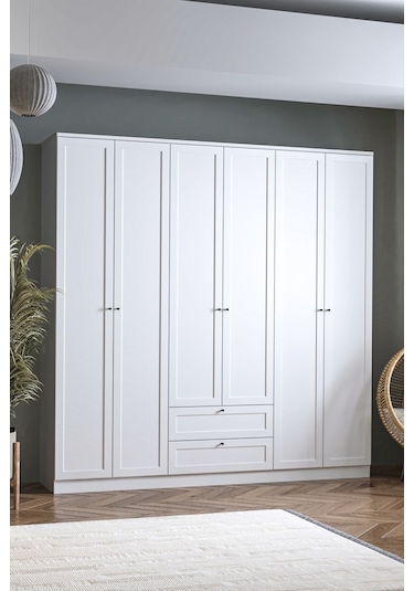 Sarmobi Terra 6 Kapaklı 2 Çekmeceli Dolap 54tra600103krkr Beyaz