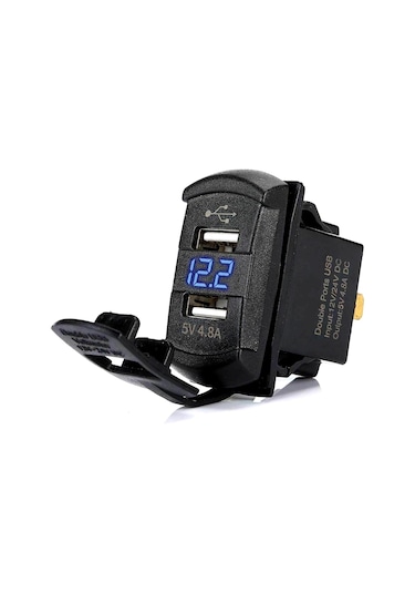 Teltree Hızlı Şarjlı 12v/24v Çift Usb Çıkışlı Su Geçirmez 8 Gang Anahtar Paneli - Araç, Tekne, Karavan İçin 1-gang