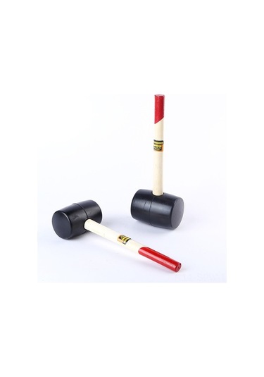 Besthome1 Ahşap Saplı, Yuvarlak Uçlu 1000g Lastik Çekiç - Şok Emici, Dayanıklı