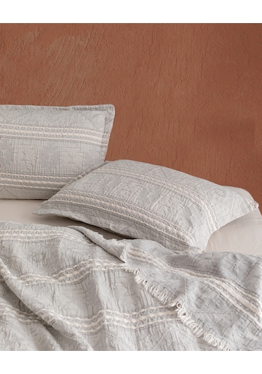 Madame Coco Ethnique King Kişilik Yatak Örtüsü 8682116984027 Gri