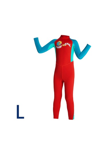 Suntek Çocuklar Wetsuit Suya Dayanıklı Mayo L-kırmızı