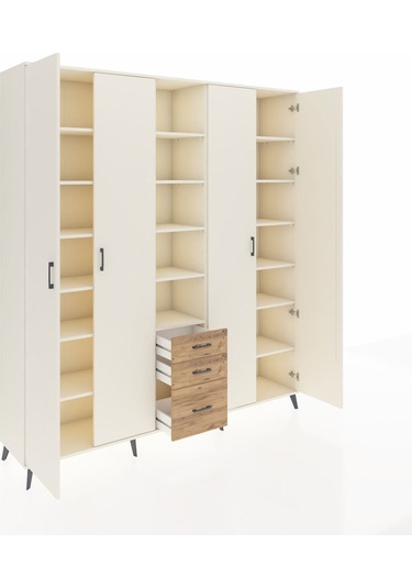 Hyperion Dolap 17 Raflı 3 Çekmeceli 4 Kapaklı 220x44x243 Aytaşı-aytaşı/çam Aytası/atlas Çam