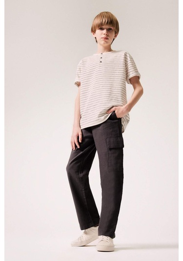 DeFacto Erkek Çocuk Standart Paça Keten Karışımlı Pantolon D7688A825SPAR161