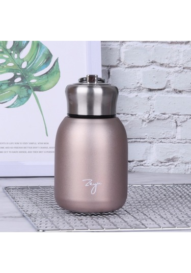 Monyee 300ml Pembe Altın Paslanmaz Çelik Büyük Kumluca Termos Bardak, Öğrenci Spor İçin Taşınabilir, Ev Kullanıma Uygun, Hediye Kaliteli Gül Altını