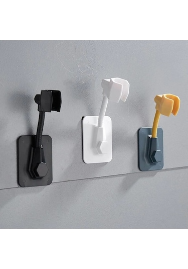 Fortunelane Duvar Montajlı Otomatik Tutucu, Plastik Mat Beyaz Başlık Tutucu, Suya Dayanıklı, Kolay Kurulum, Esnek Metal Çubuklu Beyaz