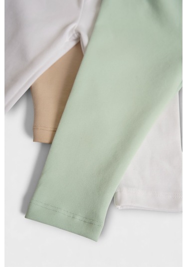 3'lü Pamuk Bebek Tayt Çok Renkli