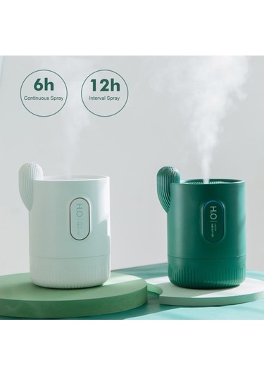 Agoodshop 330ml Renkli Kaktüs Sis Nemlendirici Esans Yağı Difüzörü - Sessiz Ve Otomatik Kapanma - Ev Ve Ofis İçin İdeal