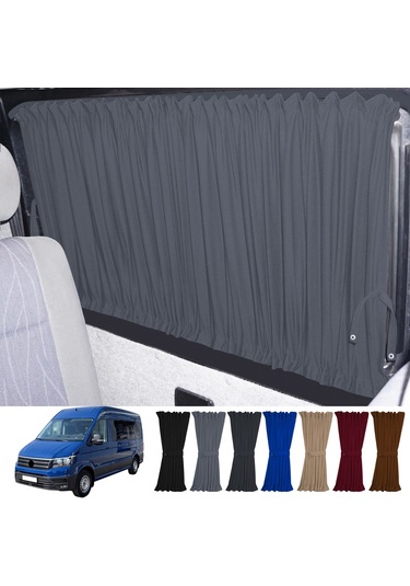 Pandami Volkswagen Crafter 2. Nesil Orta Şase 2018+ Uyumlu Gri Raylı Oto Perde Takımı