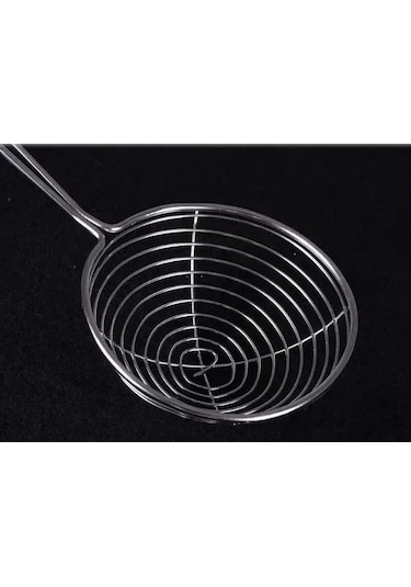 Vkemall Büyük Boy Siyah 10cm Çelik Süzgeç Kaşık - Fırça Izgara, Fincan Süzme, Hotpot Yeme İçin Dayanıklı Mutfak Aleti Diğer