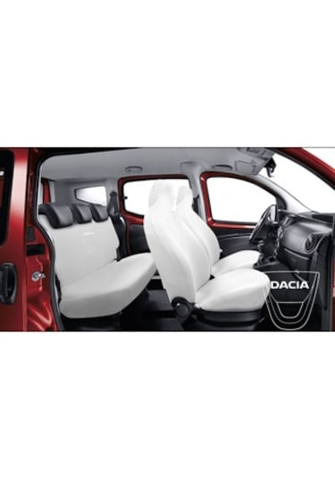 Oto Koltuk Kılıfı Ön Arka Set Gri Dacia Beyaz