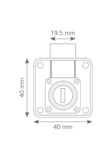 Canex Kare Çekmece Kildi - Zamak D 19 Mm X L 22 Mm Mobilya